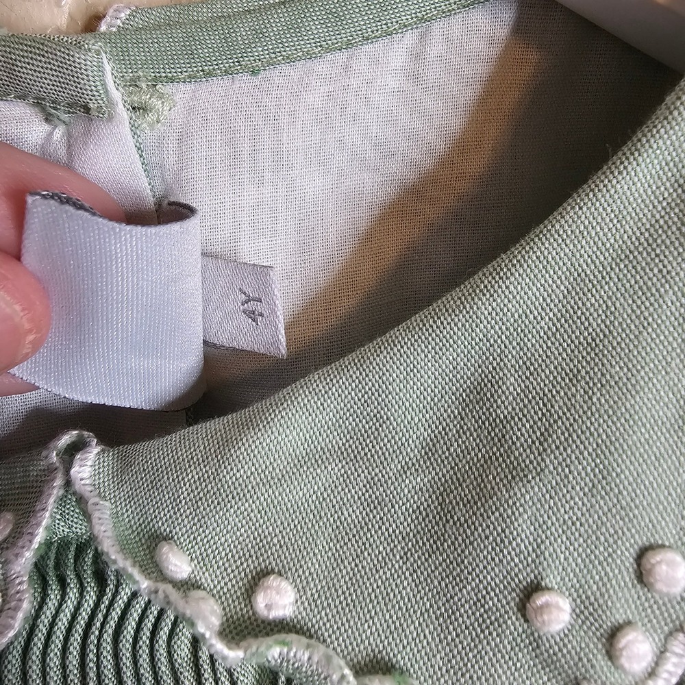 Pepa London Signature Girls Green Hand Smocked Cotton Dress Peter Pan Collar 4 - Picture 7 of 10